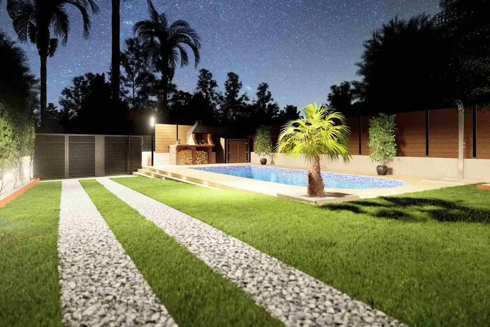 Diseño de terraza exterior con materiales contemporáneos